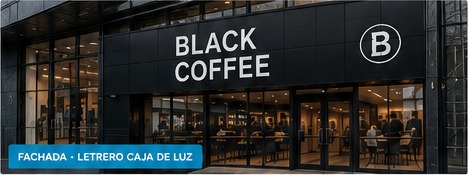 Fachada comercial para cafetería