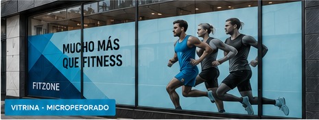 Gráfica para vitrina de centro fitness